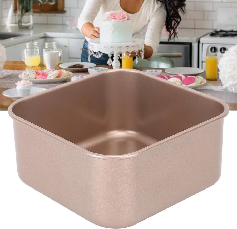 Ovenbakpan Bakplaat Cakevorm Brood Cake Barbecue Antiaanbaklaag Stapelbaar Extra groot 20x9x24cm Goudkleurig