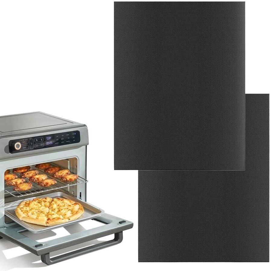 Ovenbodemmatten Ovenbeschermers Oven Schoonhouden Herbruikbaar Antiaanbak 33 X 40 Cm Zwart