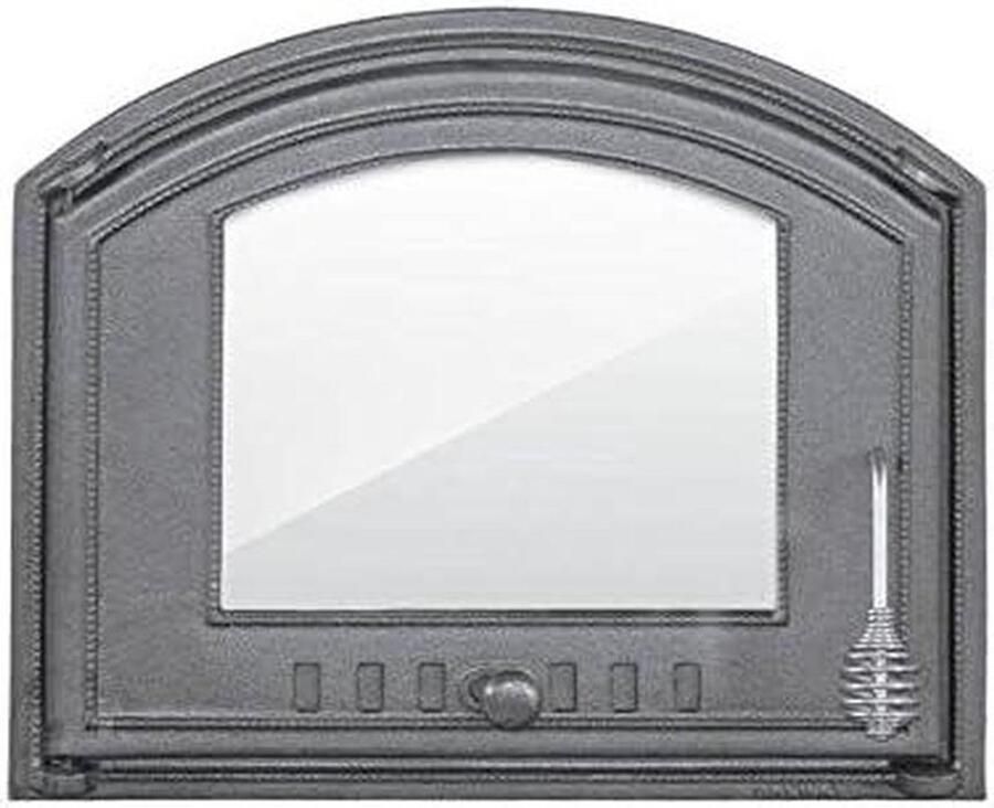 Ovendeur Gietijzer Kachel deur Broodoven Bouwen Decoratieve Versieringen 485 mm Breed Zwart