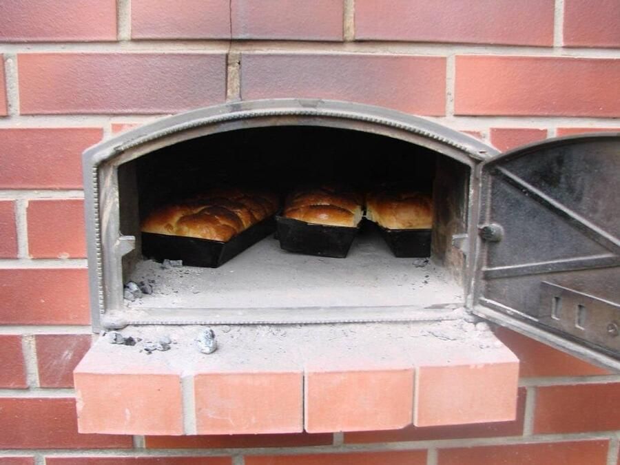 Ovendeur Gietijzer Kachel deur Steenooven Pizzaoven Bouwen Ingebouwd Model 49x28 cm Geborsteld