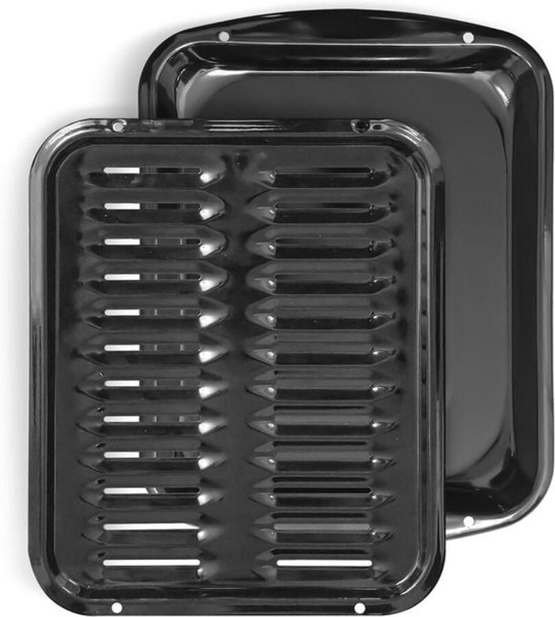 Ovengrillpan Roosterpan Voor gerechten grillen Vetafvoerend ontwerp 42.5 x 32.5 cm Zwart