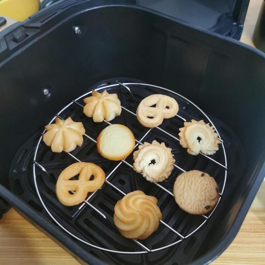 Ovengrillrek roestvrij staal ronde braaddrager vaatwasserbord voor luchtbraden oven stokpot snelkookpan voor pizza varkensvlees