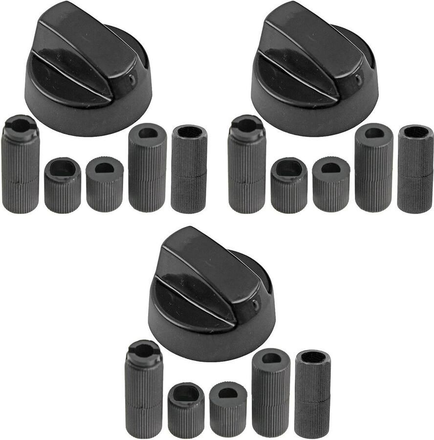 Ovenknoppen Set Kookplaat Bediening Fornuis Reparatie Universele Pasvorm 3 Stuks Zwart