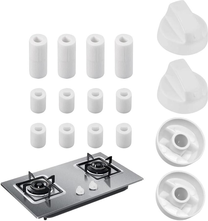 Ovenknoppen Set Kookplaat Knoppen Fornuis Reparatie Robuust ABS Materiaal 4 Stuks Zwart