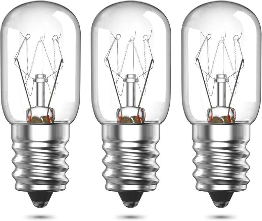 Ovenlamp E14 25W 300°C Warm Wit 2700K Set van 3 Lampen voor Oven Koelkast en Zoutlamp