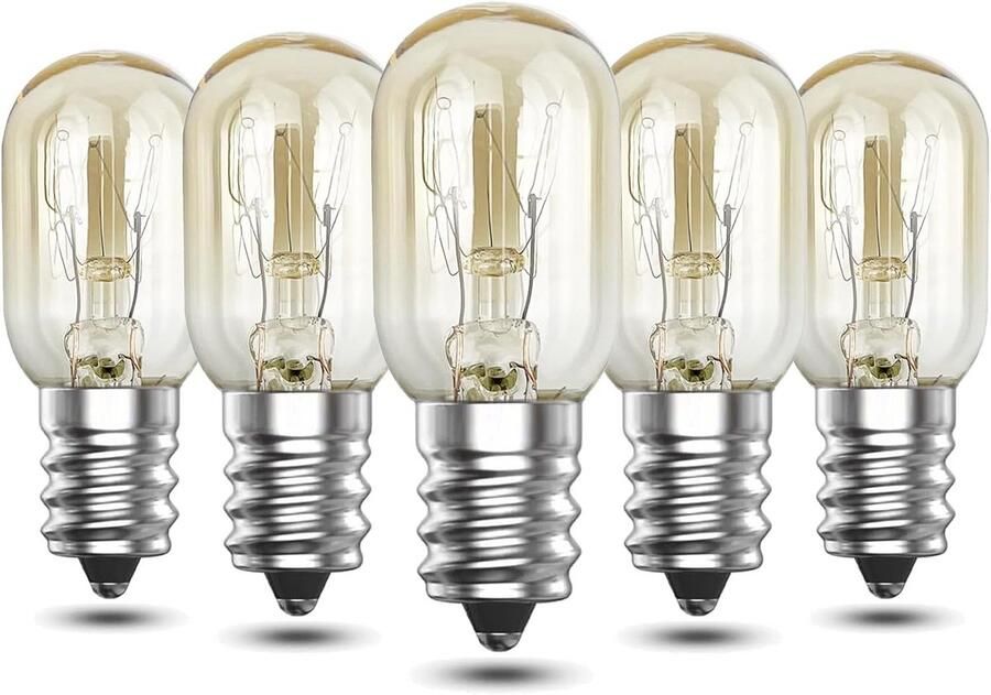 Ovenlamp E14 dimbaar 300 graden warmwit 2700K Set van 5 voor oven magnetron en meer