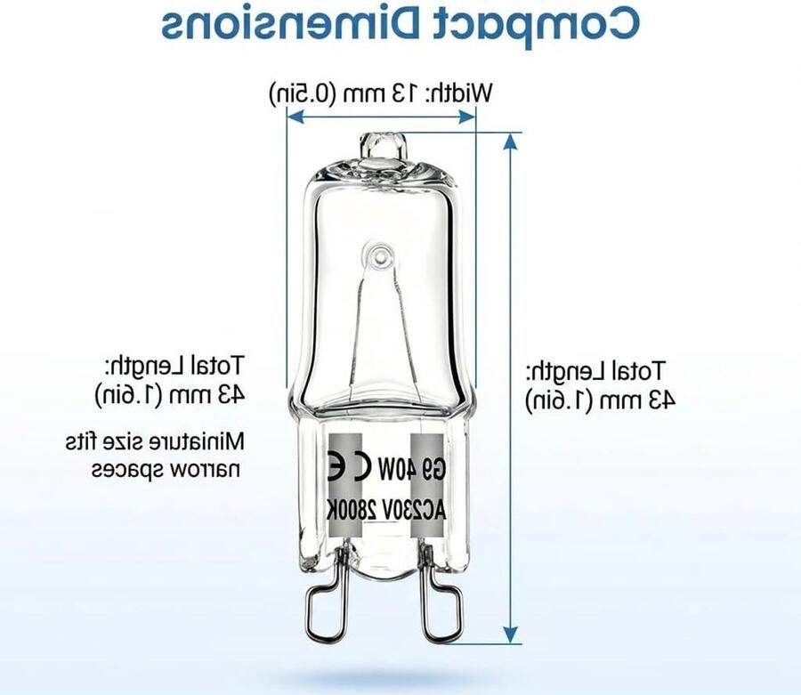Ovenlamp G9 Halogeenlamp Koken Verlichten Hittebestendig 300°C 12 Stuks Warmwit
