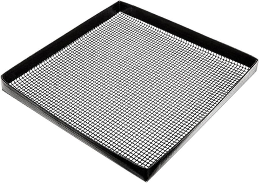 Ovenmand Airfryer mand braadplaat Gelijkmatig koken Gaas voor luchtcirculatie 33 x 33 x 3 cm Zilver