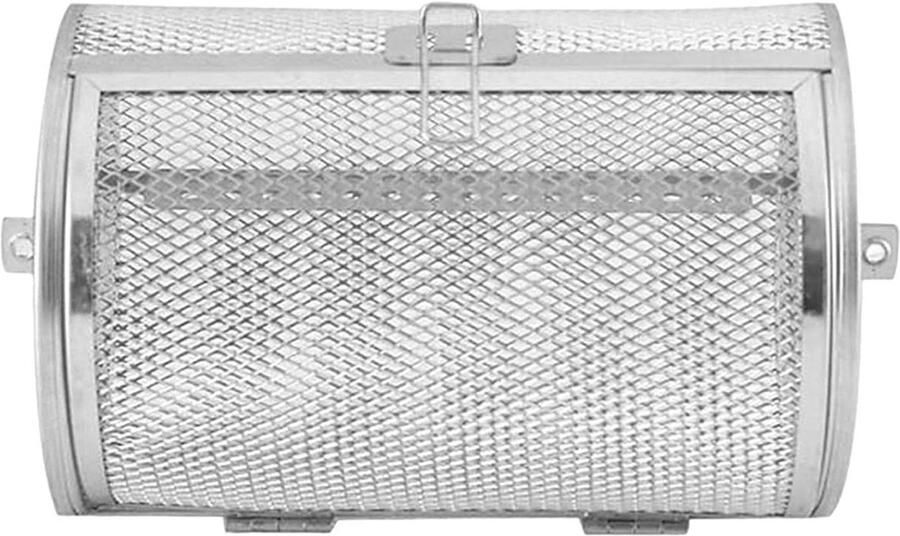 Ovenmand Grill Grillmand Rotisserie Noten Roosteren Gelijkmatige Verwarming 14x25 cm Zilver