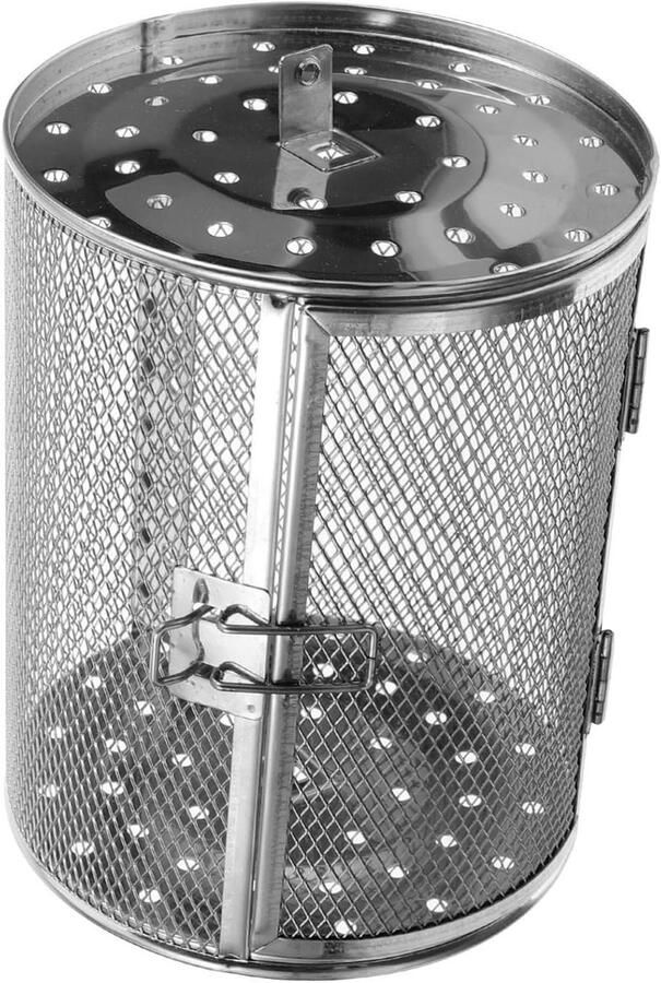 Ovenmand Grillkooi Braad Trommel Gelijkmatig Grillen Roestvrij Staal 13.5 cm Zilver