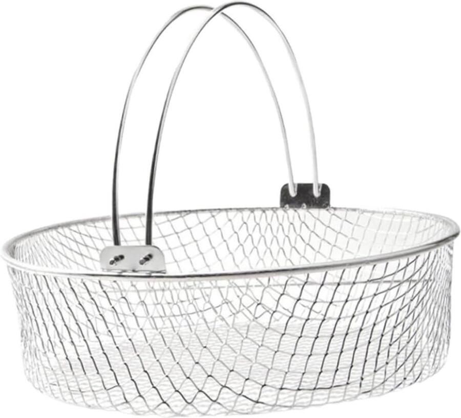 Ovenmand Met Gedroogd Fruit Airfryer Mand Gaas Gelijkmatig Verwarmen Roestvrij Staal Hittebestendig 21x21CM Zilver