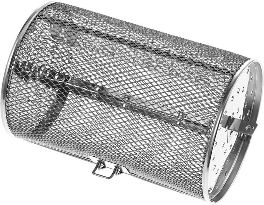 Ovenmand Rotisserie Grill Kooi Gelijkmatig Grillen 360 Graden Roterend 19.5 x 13 x 13 cm Zilver