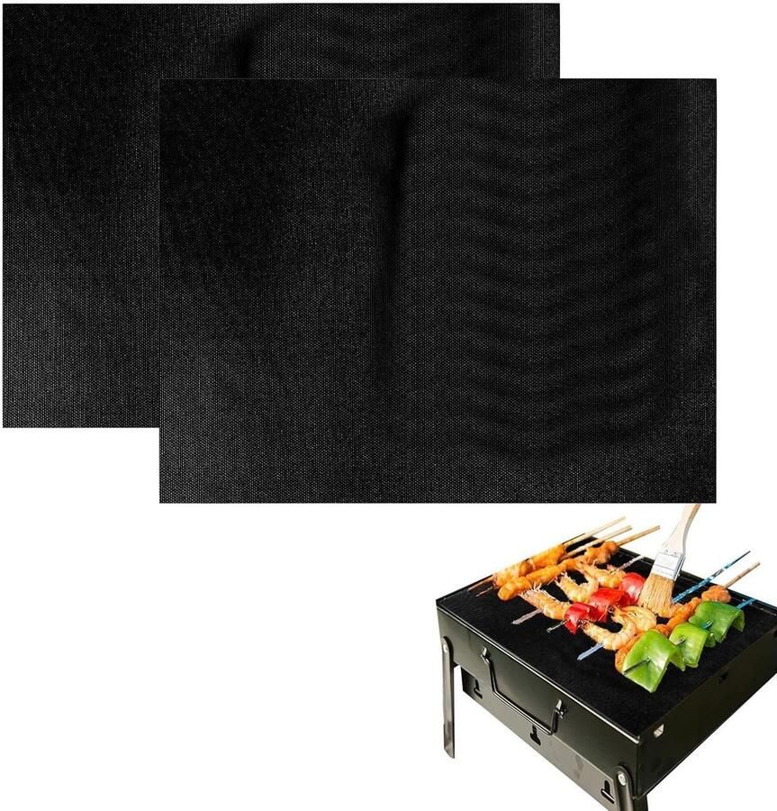 Ovenmat Bodem Ovenplaat Voering Oven Schoon Houden Hittebestendig Materiaal 2 Stuks Zwart