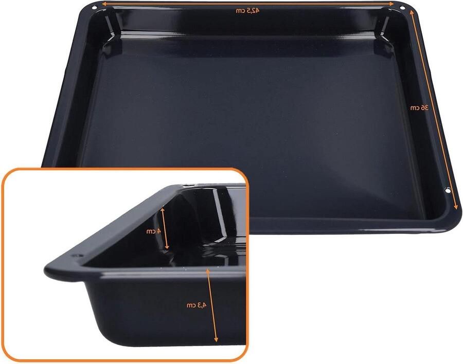 Ovenplaat Bakplaat Vetpan Grilplaat Oven Gebruik Diep Geëmailleerd 42.5x36 cm Grijsblauw