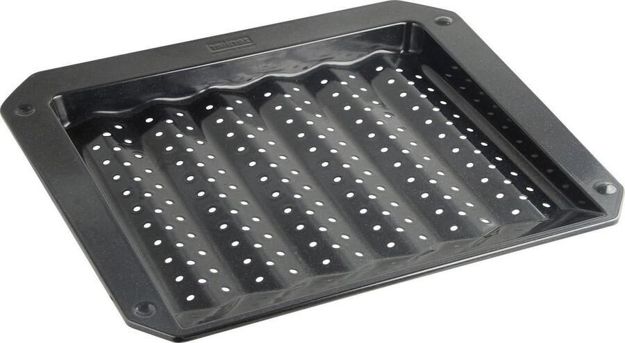 Ovenplaat Emaille Bakplaat Grill Gerechten Bereiden Vet Verzamel Groeven 38 x 33 cm Zwart