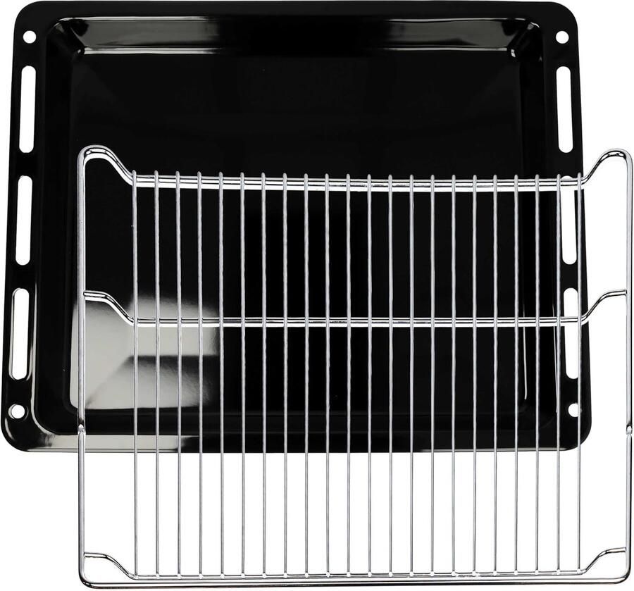 Ovenplaat Rooster Set Bakplaat Accessoires Oven Gebruik Vaatwasmachinebestendig 455 x 375 cm Zwart Zilver