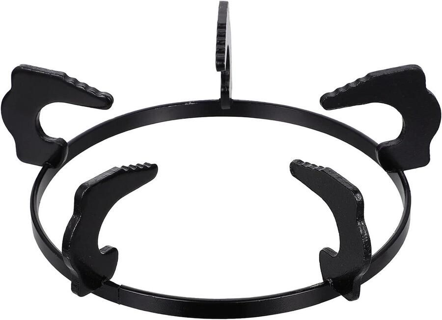 Ovenrek Gasfornuishouder Pannensteun Kookplaat Koken Stabiliseren Gegalvaniseerd Ijzer 23 x 23 x 6.5 cm Zwart