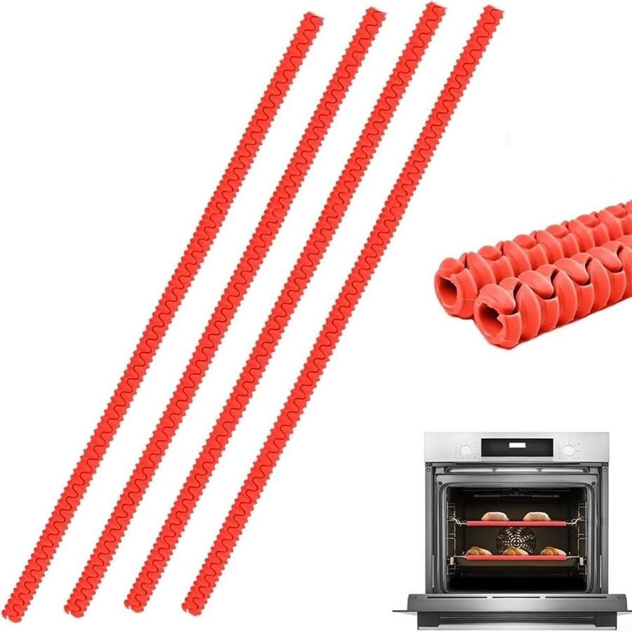Ovenrek Randbeschermers Hittebestendige Hoezen Veilig Koken Aanpasbaar aan Elke Oven 35 cm Grijs