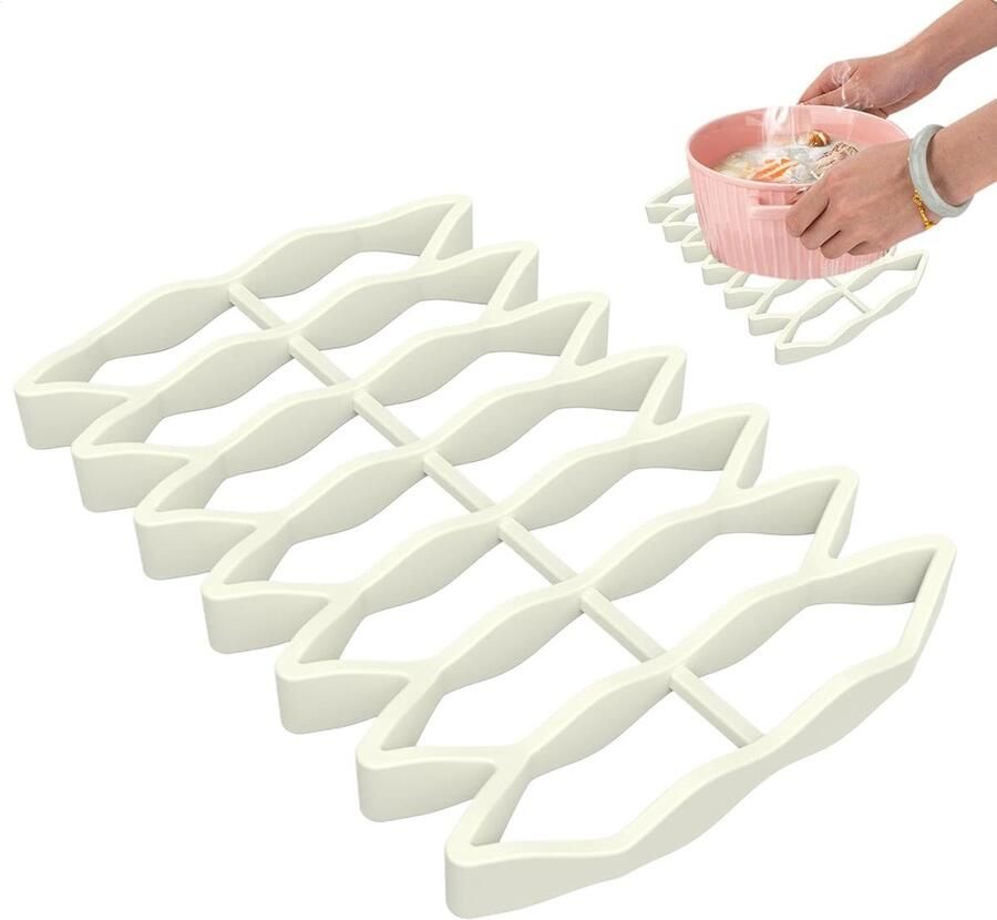 Ovenrooster Braadrooster Gelijkmatig Koken Verbetert Luchtcirculatie 23 x 15.6 x 2 cm Beige