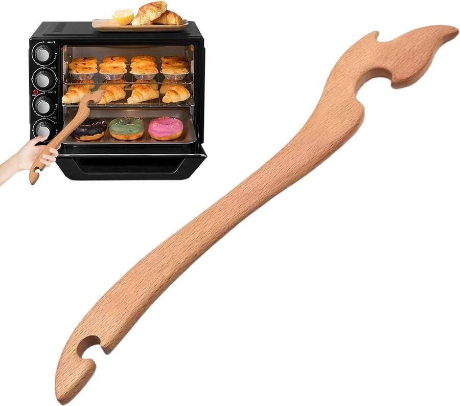 Ovenrooster Trekker Bakplaat Helper Hete Platen Verplaatsen Hittebestendig Hout 26 cm Natuurlijk
