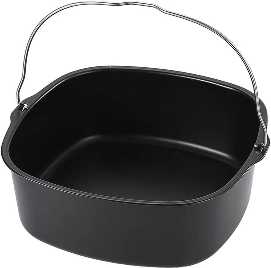 Ovenschaal Airfryer Bakvorm Bakplaat Luchtfriteuse Accessoire Vaatwasmachinebestendig 21.6 x 18 x 17.5 cm Zwart
