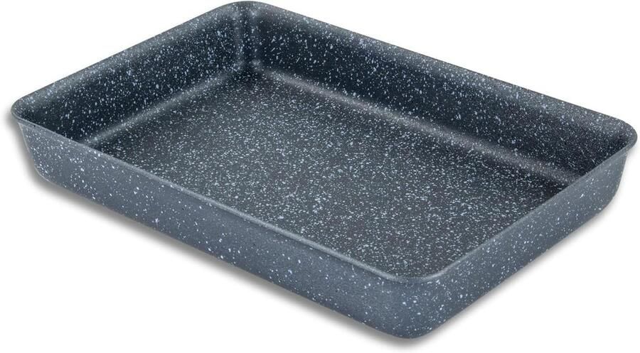Diepe Bakplaat Ovenschaal Rechthoekig Bakken en Roosteren Super Sterke Antiaanbaklaag 30 x 20 cm Grijs