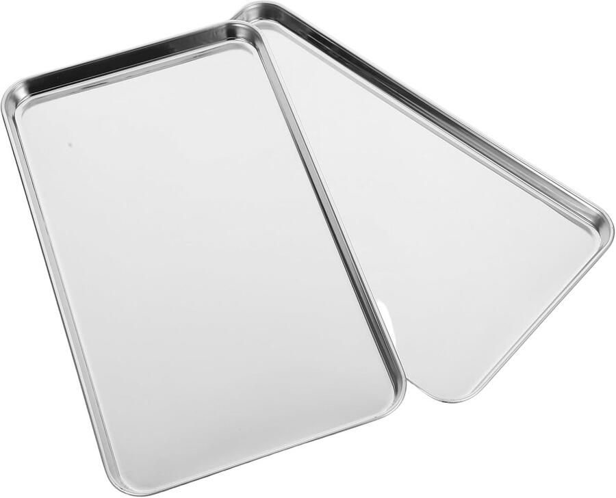 Ovenschaal Bakplaat Roestvrij Staal Gelijkmatig Bakken Duurzaam Materiaal 26.5x15.2cm Zilver