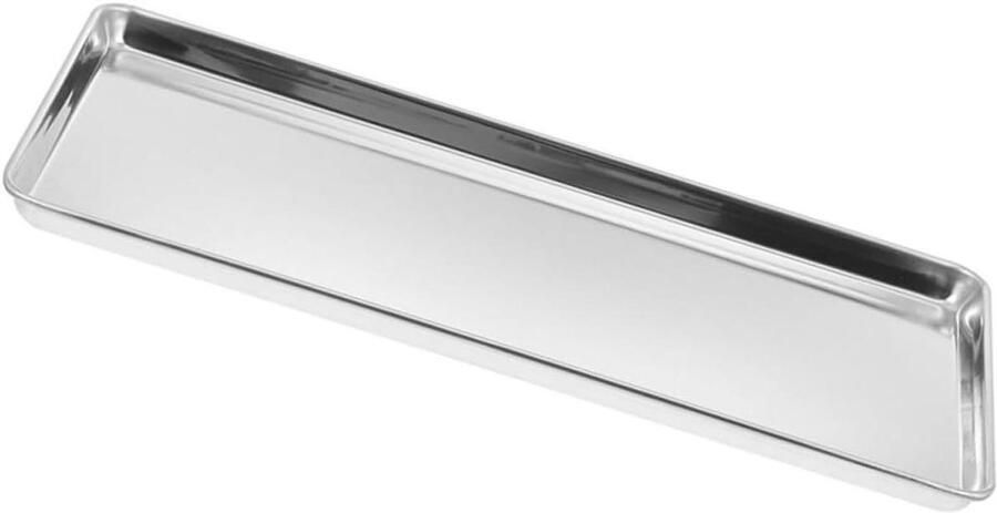 Ovenschaal Rechthoekig Bakplaat Serveerschaal Oven Gebruik Roestvrij Staal 26.5x15.5x1.2CM Zilver