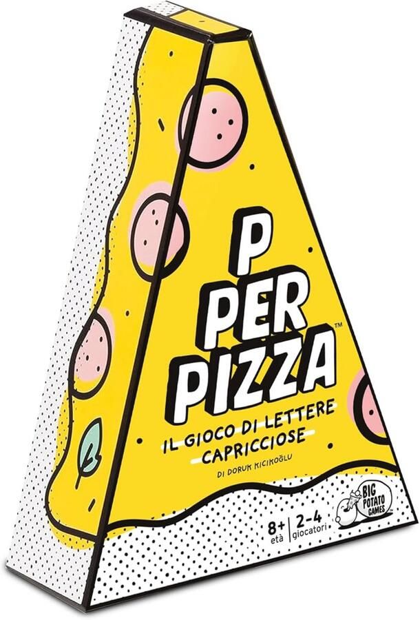 P voor Pizza kaartspel familie en vrienden grappig woordspel Italiaanse editie