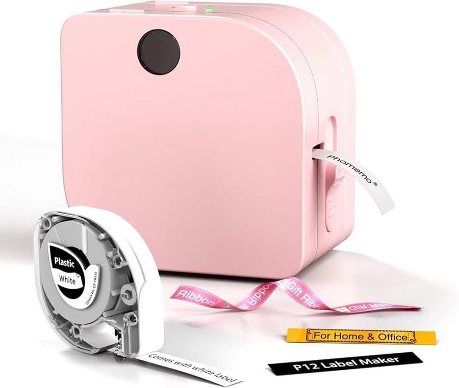 P12 Mini Bluetooth labelapparaat handapparaat thermo-etiketteerapparaat zelfklevend etiketprinter voor thuis kantoor en kleine bedrijven draadloze labelmaker voor iOS en Android Phone