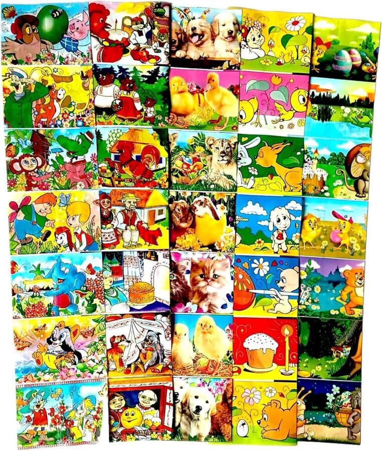 Paasei Folies Eierhoezen Pasen Paasdecoratie 35 Verschillende Designs 35 stuks Multicolor