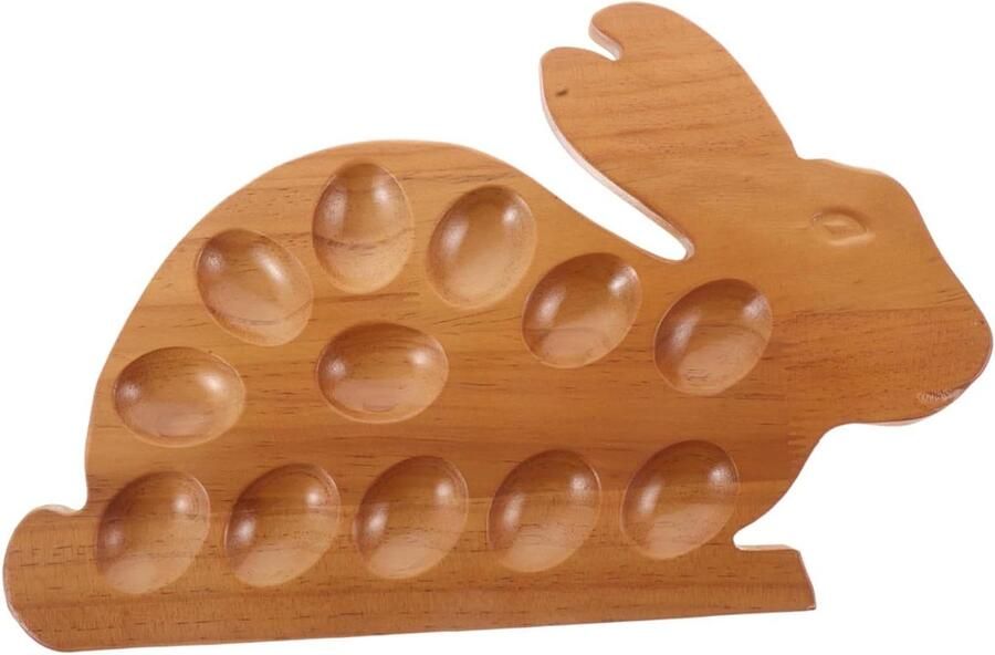 Paasei Houder Eierrek Houten Keuken Organisatie Creatief Konijn Ontwerp 38.5 cm Oranje