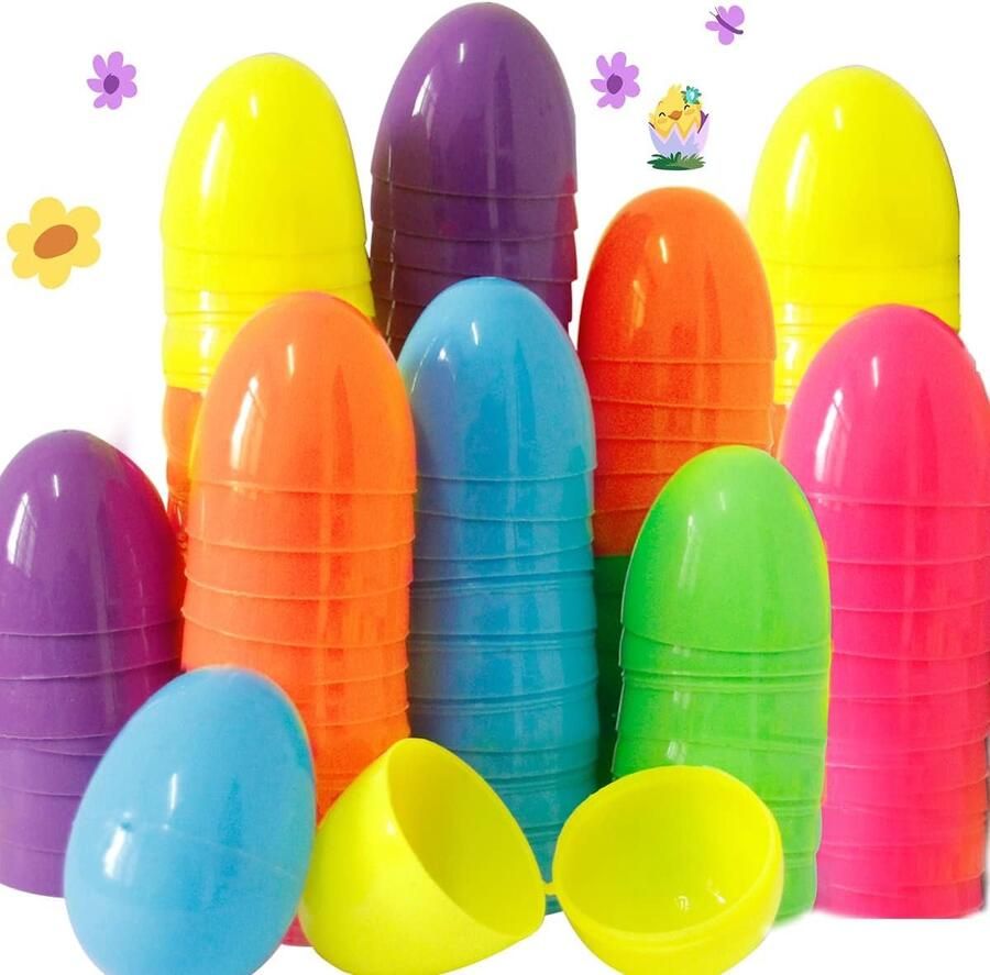 Paaseieren 36 stuks Kleurrijke plastic eieren Paasversiering knutselen Om te vullen Bont