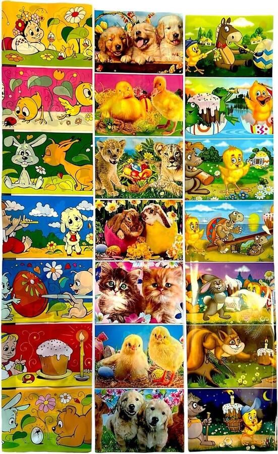 Paaseieren Folie Krimpfolie Set Eieren Versieren Kindermotieven Voor 21 Eieren Multicolor