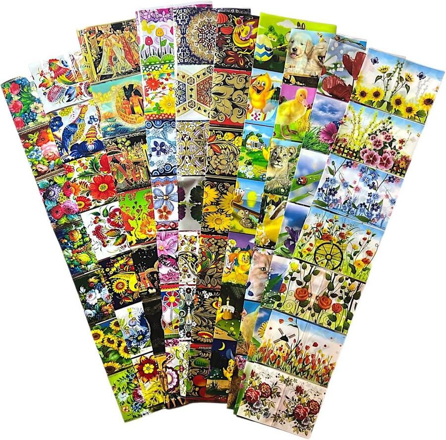 Paaseieren Folie Set Voldoende voor 70 Eieren Creatieve Versiering met Verschillende Patronen