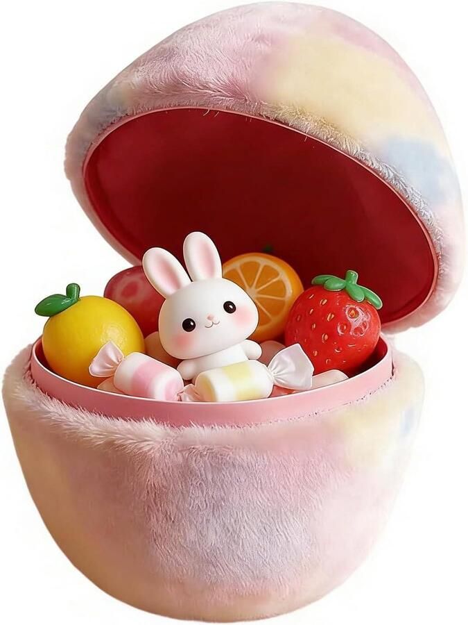 Paaseieren om te vullen Decoratieve eieren Paasfeest organiseren Zachte fluwelen buitenkant 21 cm Kleurrijk
