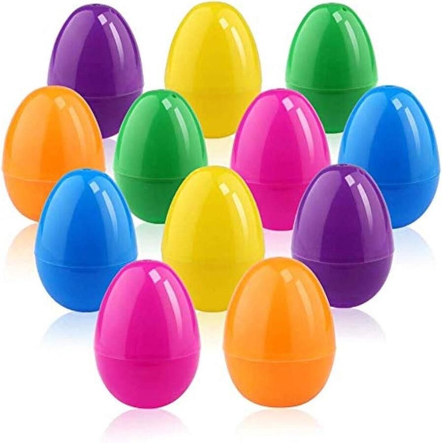 Paaseieren Plastic Knutsel Eieren Paasdecoratie Herbruikbaar Ontwerp 6.3 x 4 cm Meerdere Kleuren