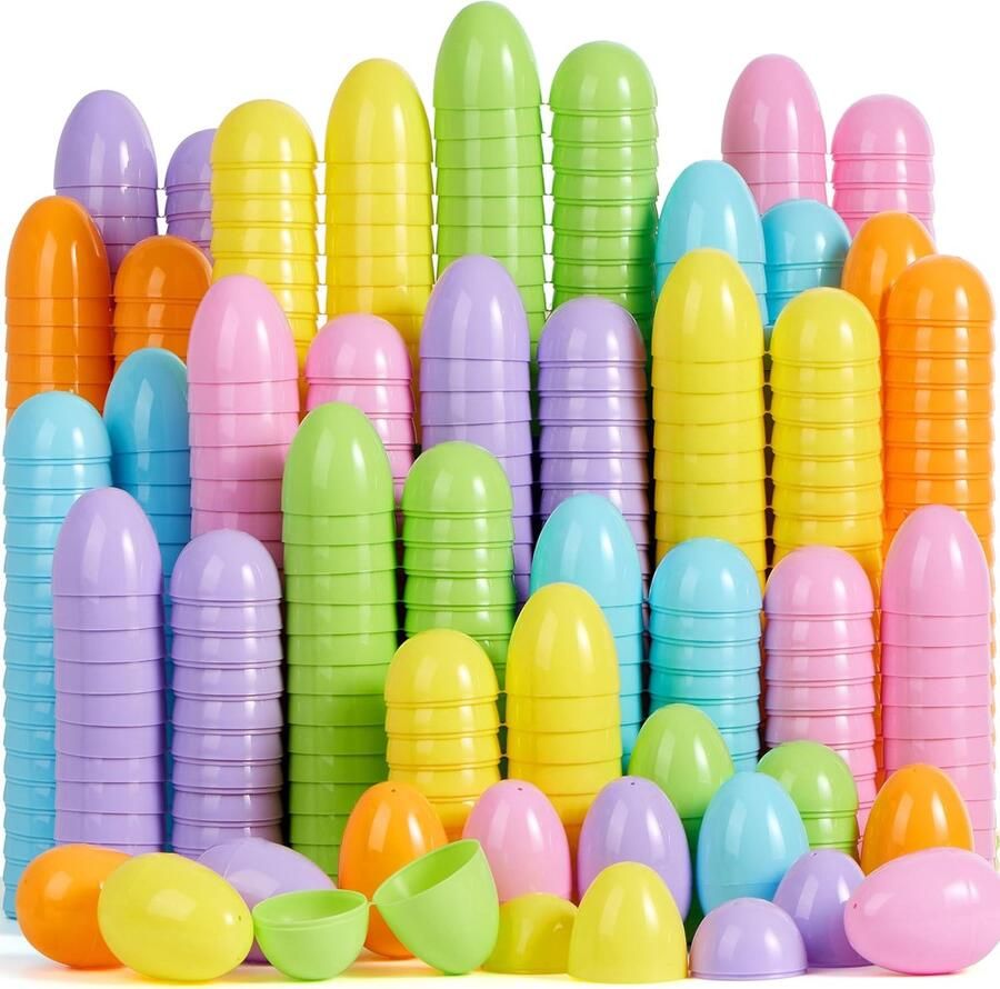 Paaseieren Set Plastic Eieren Paasfeest Versiering Vulbaar Ontwerp 8 cm Pastel Kleuren