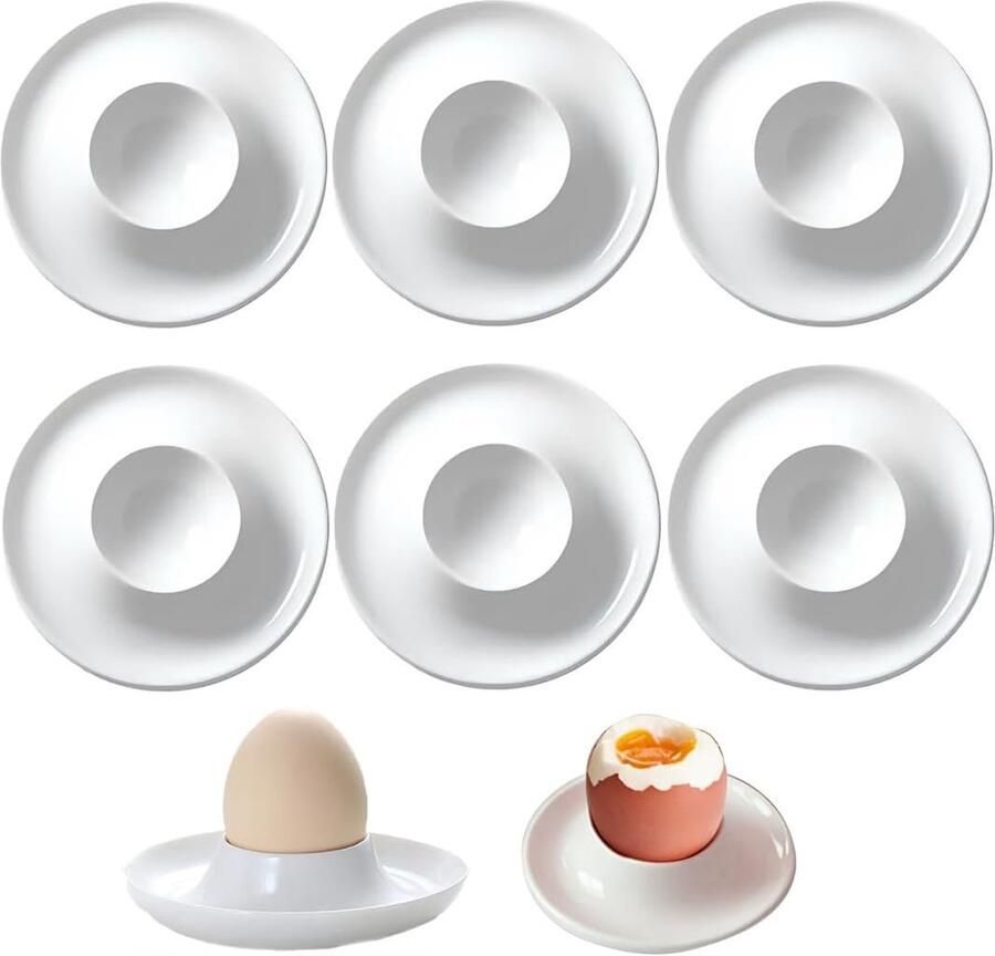 Paaseierhouders Set Eierdopjes Houder Tafel Decoratie Vaatwasserbestendig 6 Stuks Wit