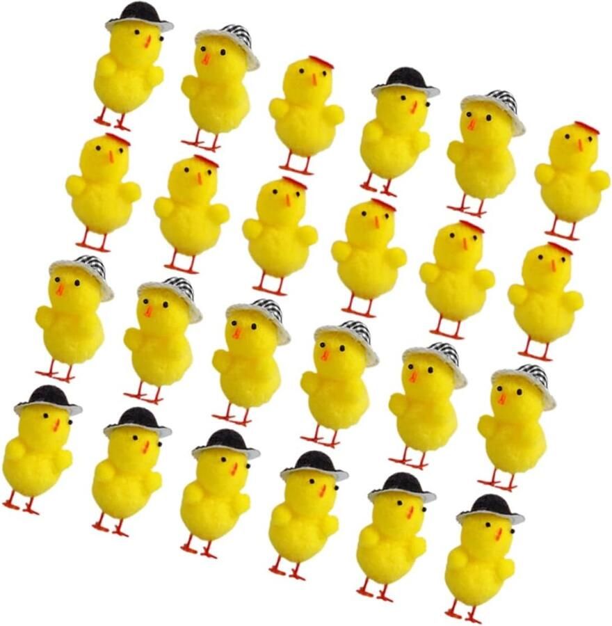 Paaskuikens Mini Kuikens Paasdecoratie Zachte Pluche 6x3.5x3cm Geel