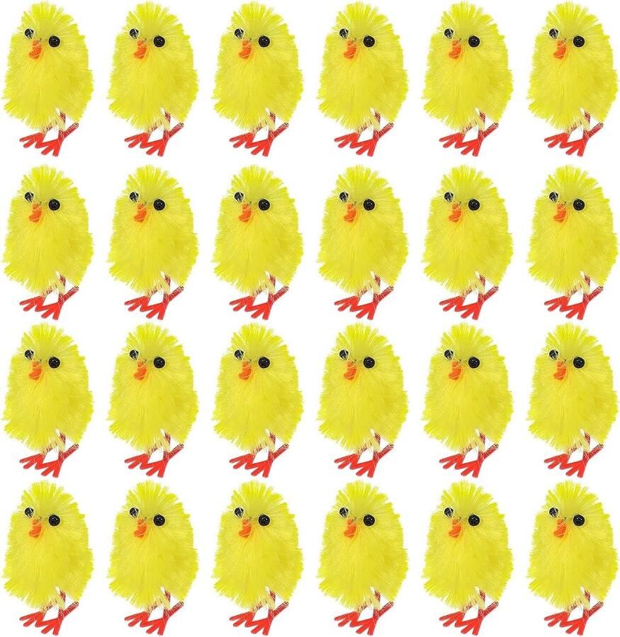 Paaskuikens Pluche Paasdecoratie Kippen Tafeldecoratie Mini Formaat 3x3x2 cm Geel
