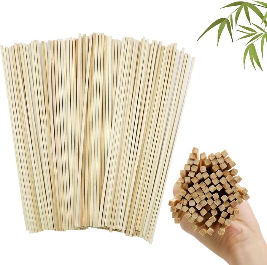 Pack van 100 Suikerstokjes van Hout voor Suikerspinmachine 300 mm x 4 mm Ideaal voor Feestjes DIY Projecten en Ambachten