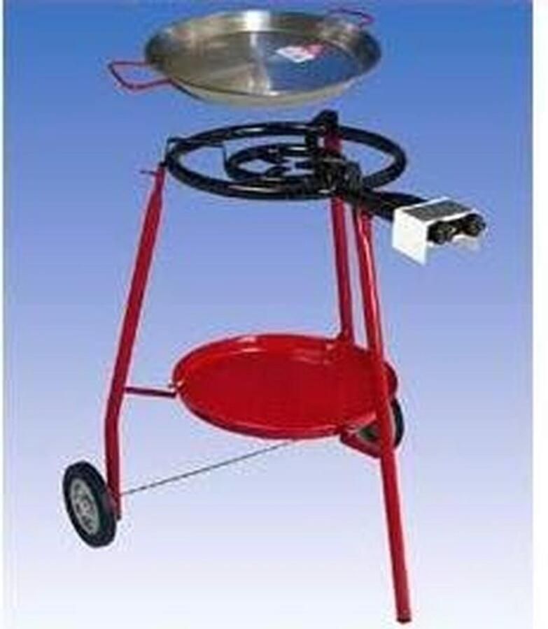 Paella Grill Set Buiten Koken Grote Maaltijden Inclusief 2 Pannen 60 cm Pannen Rood