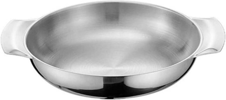 Paella Koekenpan Steelpan Kookpot Koken voor Gezinnen Roestvrij Staal 3-5 Personen Zilver