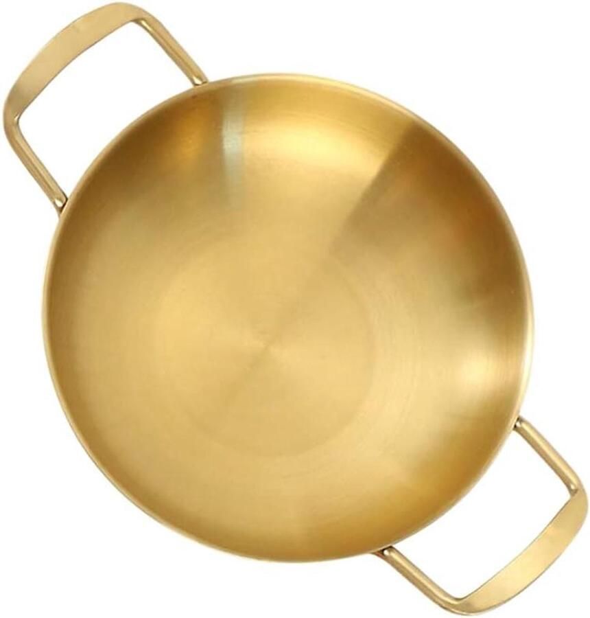 Paella Kookpan Koekenpan Sauteerpan Thuis Koken Koolstofstalen Pan 20cm Goudkleurig