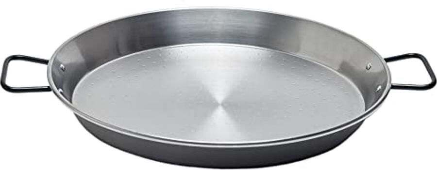 Paella pan gepolijst staal 45 cm voor 6 porties