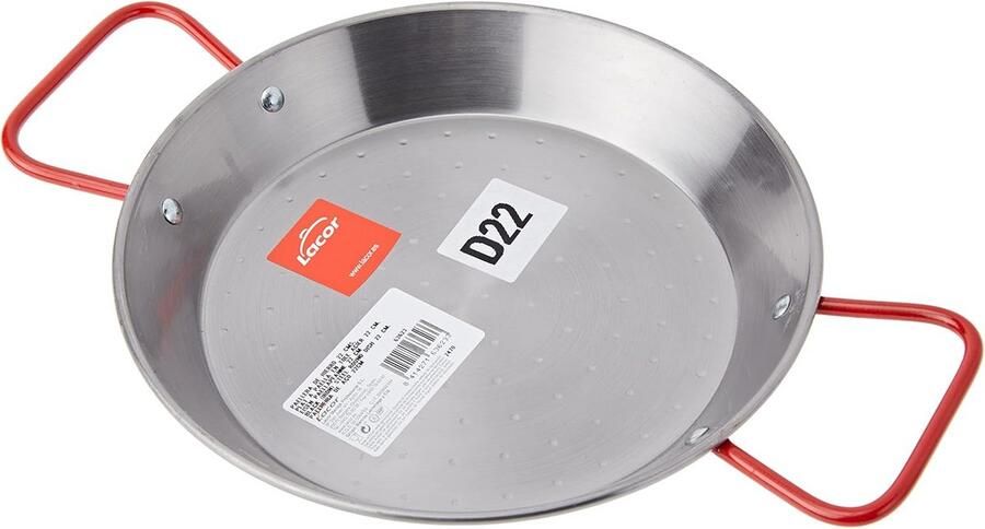 Paella pan Koekenpan Maaltijden bereiden Premium kwaliteit 22 cm Zilver