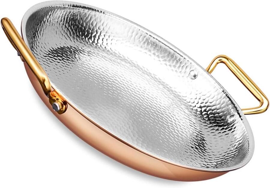 Paella Pan Koekenpan Bakplaat Koken En Serveren Roestvrij Staal 18 Cm Rosé Goud