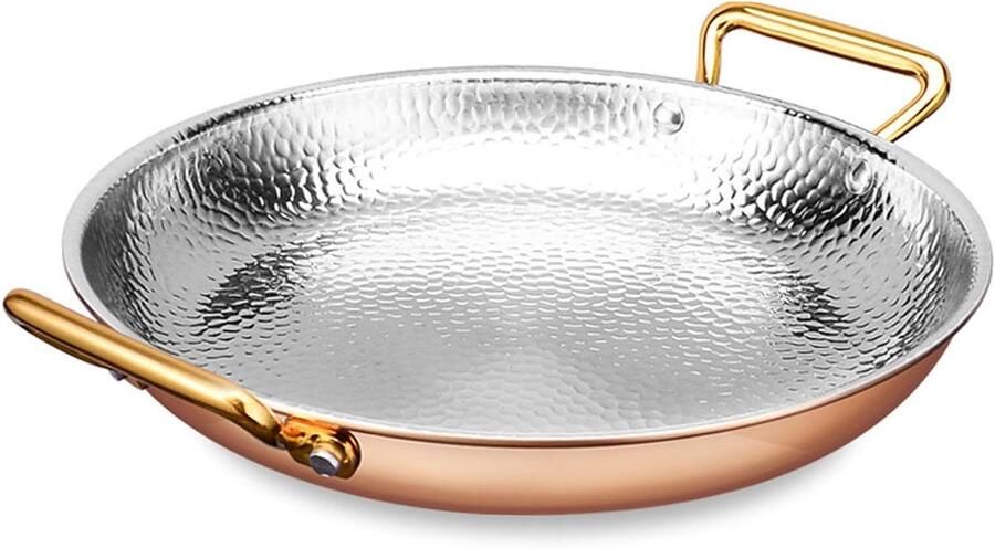 Paella Pan Koekenpan Bakplaat Paella Koken Roestvrij Staal 20 Cm Rosé Goud