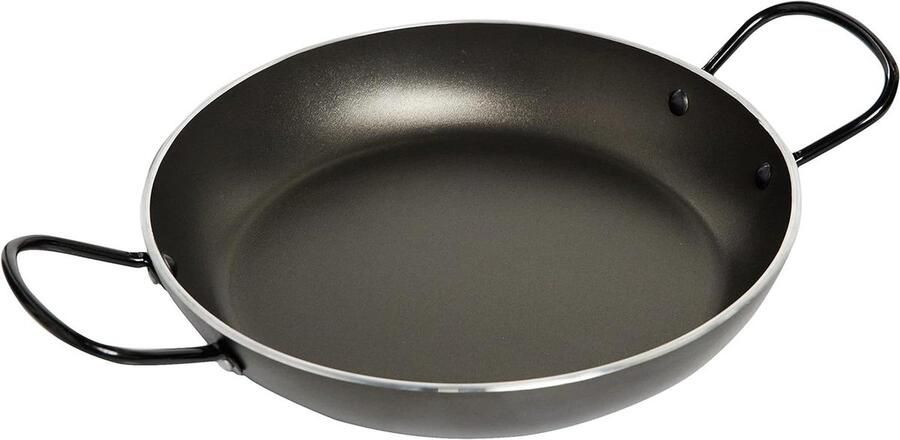Paella Pan Koekenpan Gerechten Bereiden Antiaanbaklaag 28 cm Zwart